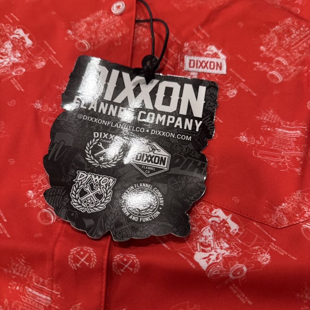 DIXXON Womens the 350 short sleeve button-down shirt Red Size M NEW - Picture 3 of 9